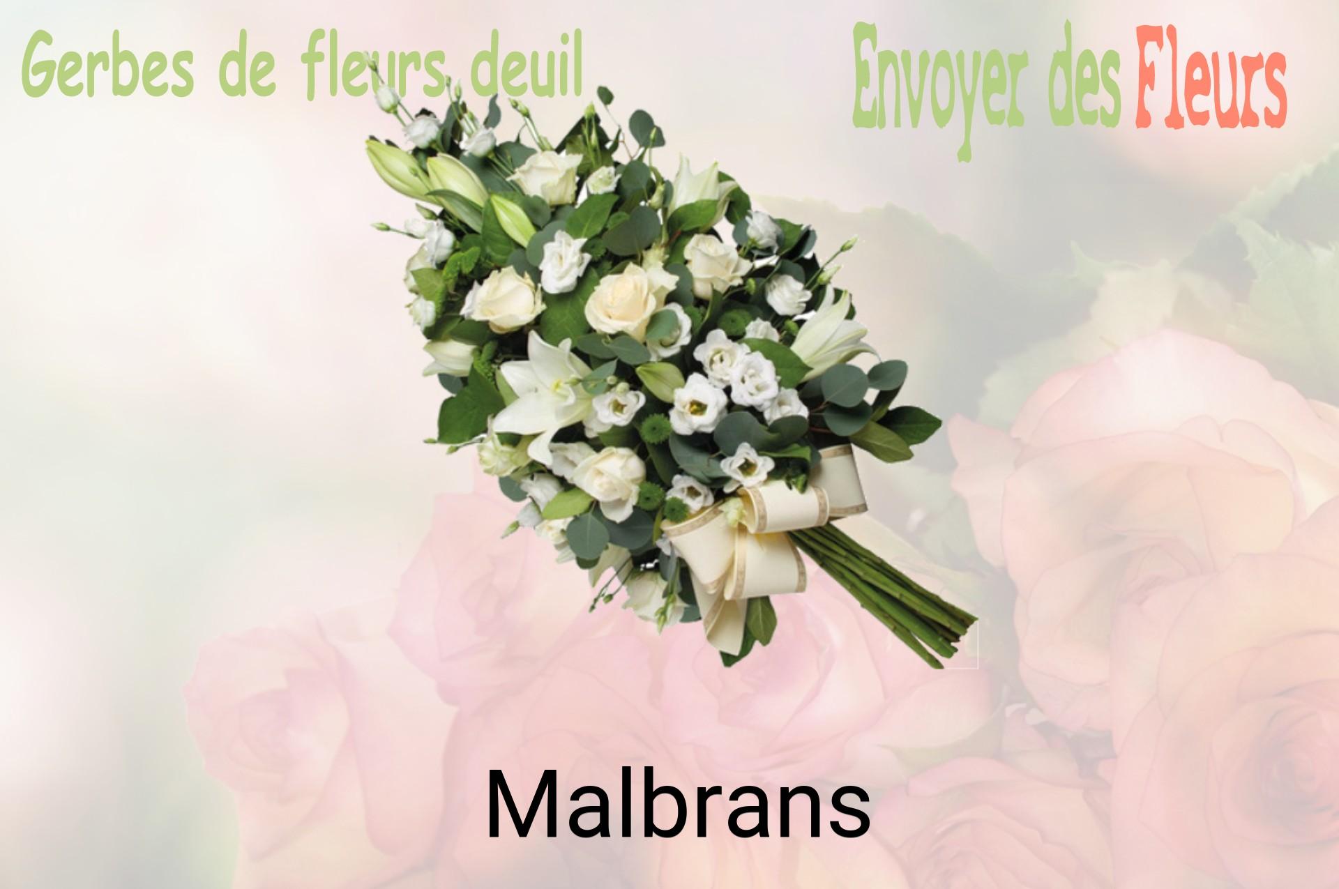 Gerbe de fleurs de deuil livrée à Malbrans
